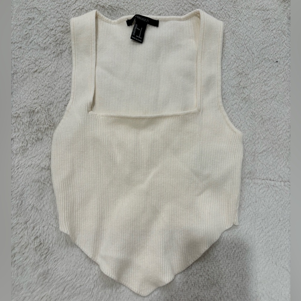 cream forever 21 crop top